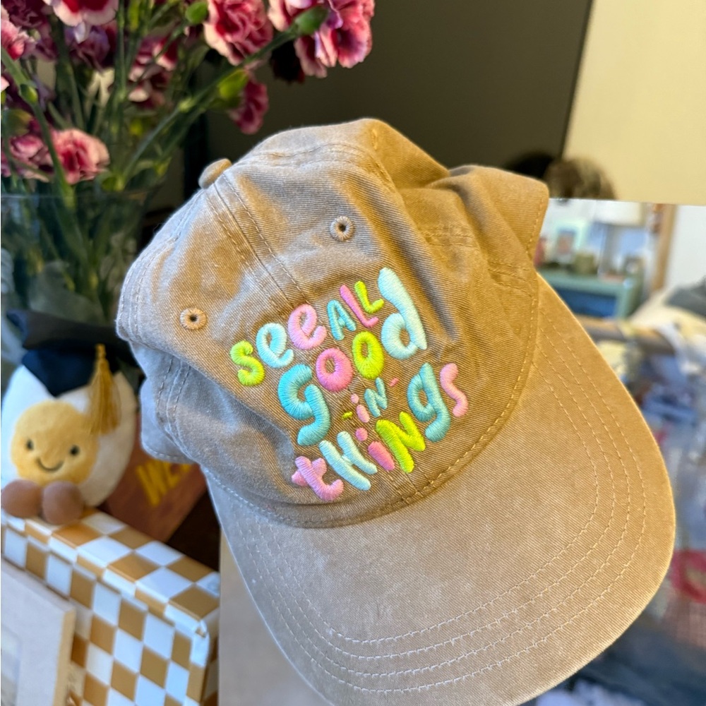 American Eagle Outfitters Tan Cap with Embroidery